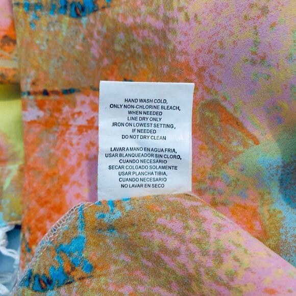 GIANNI BINI GB Fringe Tassel‎ Short Sleeve Colorful Cover Up Cardigan Sz M - Picture 6 of 7